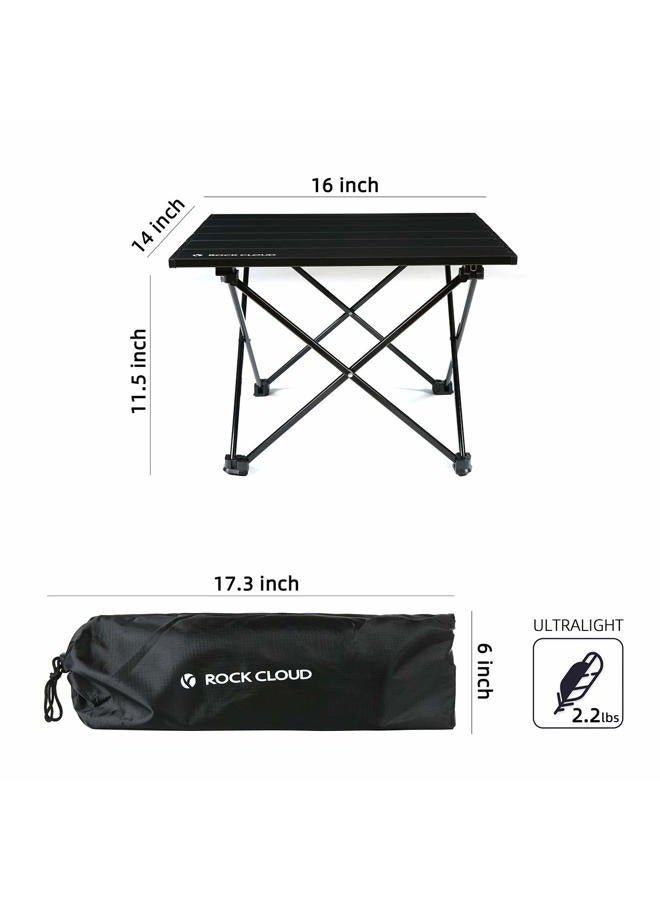 ROCK CLOUD Portable Camping Table Ultralight Aluminum Folding Beach Table Camp for Camping Hiking Backpacking Outdoor Picnic, Black - Image 2