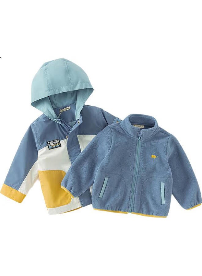 Dave & Bella "Easy Wear" Kids 3-In-1 Windproof Jacket Spring Autumn Boys Girls Waterproof Coat - Image 2