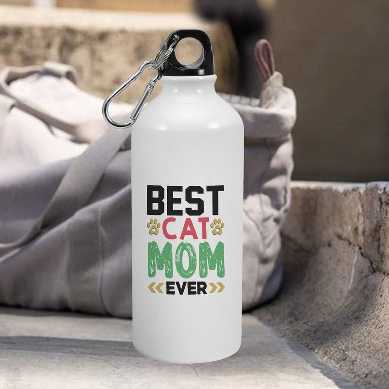 Happu Happu Printed Aluminium Sipper Bottle Mothers Day Quotes Best Cat Mom Ever Gifts for Dadi Nani Aunty Chachi Mothers Day Gifts Mothers Day Gift for Mom Special from Son 4315AB600  - Image 3