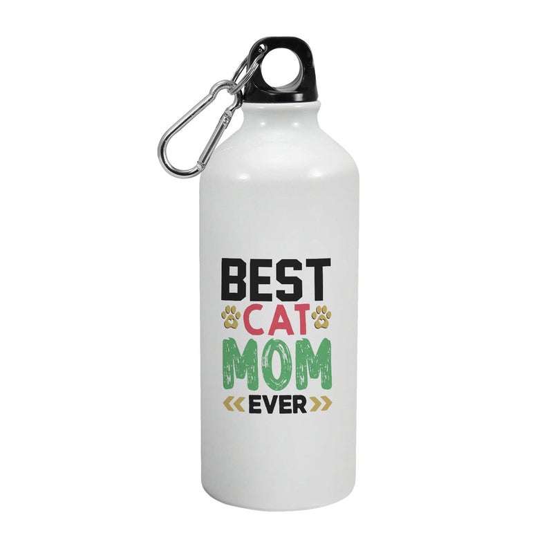 Happu Happu Printed Aluminium Sipper Bottle Mothers Day Quotes Best Cat Mom Ever Gifts for Dadi Nani Aunty Chachi Mothers Day Gifts Mothers Day Gift for Mom Special from Son 4315AB600  - Image 1