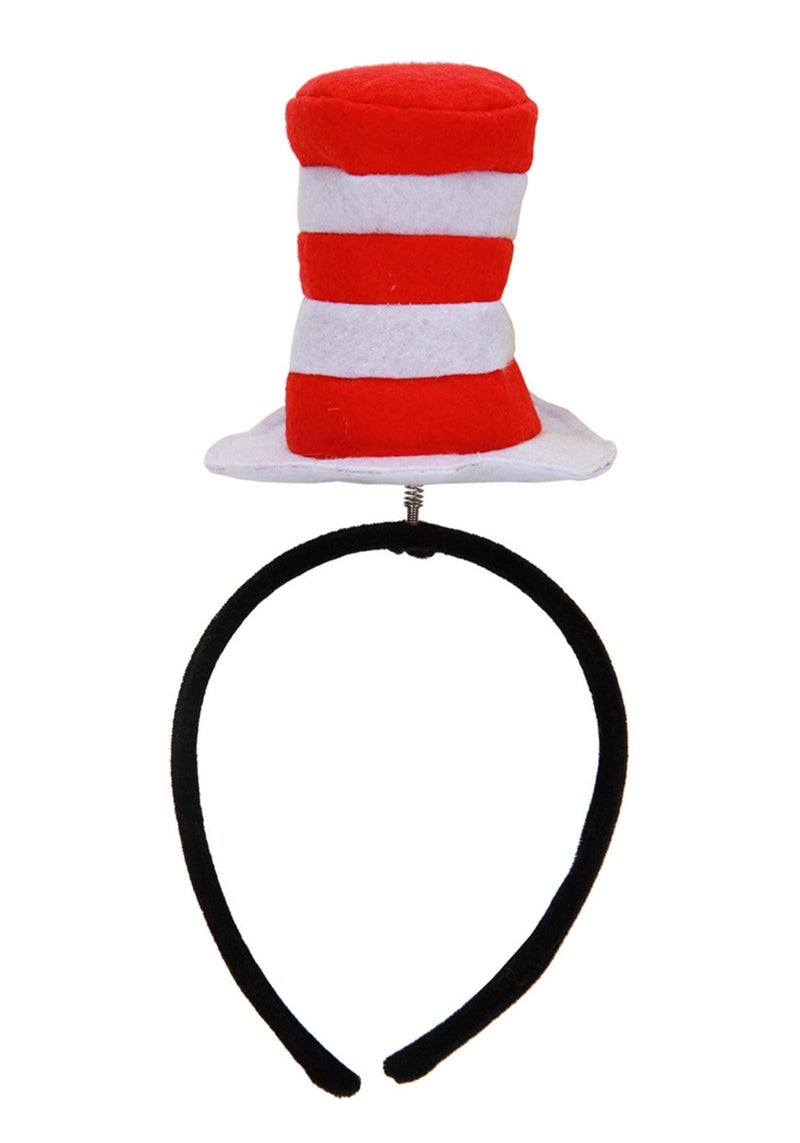 elope Dr Seuss Cat in The Hat Springy Costume Headband Standard Red White - Image 2
