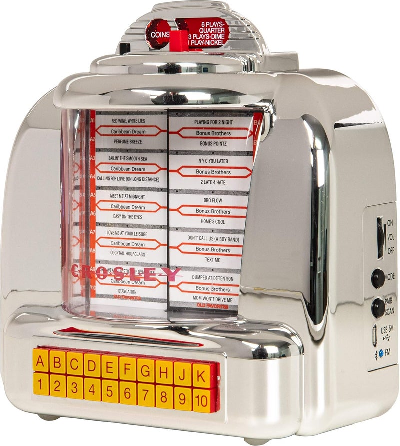 Crosley Diner Jukebox Tabletop Radio - Silver with Bluetooth and FM Radio - Image 1