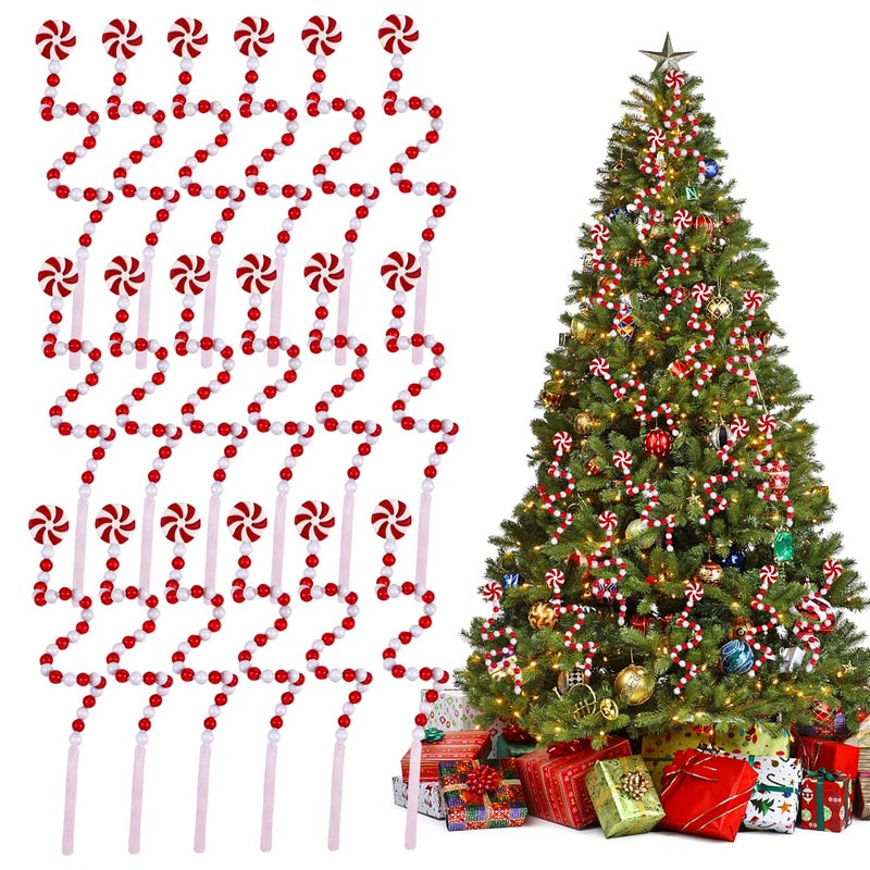 FOIMAS 18pcs Christmas Tree Candy Curly Picks Peppermint Candy Cane Tree Picks Ornament for Christmas Tree Wreath Vase Filler Home Decoration118 inches - Image 2