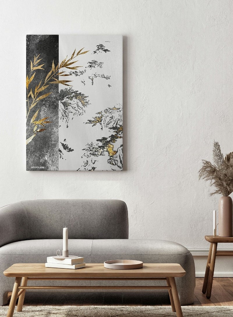 مودكلاس لوحة جدارية كانفس بتصميم ورق شجر - Image 1