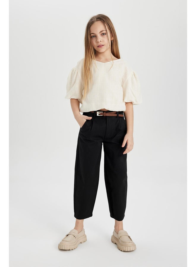 DeFacto Girl Woven Short Sleeve Blouse - Image 4