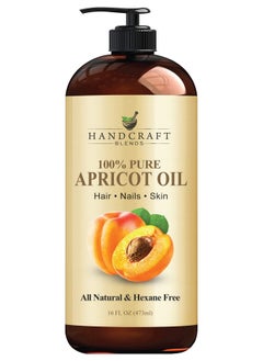 handcraft Blends Apricot Kernel Oil - 16 Fl Oz - 100% Pure And Natural - Premium Grade Oil For Skin And Hair - Carrier Oil - Hair And Body Oil - Massage Oil - Cold-Pressed And Hexane-Free 