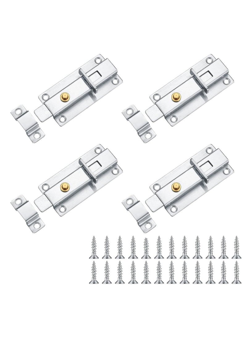 4 Inch Door Locks PCS Garden Gate Stainless Steel Latches Bolt Lock Latch Barrel Sliding with Padlock Hole for Wooden Gates Shed  - Image 1