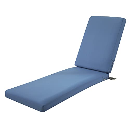 Classic Accessories Ravenna WaterResistant 72 x 21 x 3 Inch Patio Chaise Lounge Cushion Empire Blue Outdoor Seat Cushion