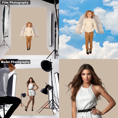 LYLYCTY Beige Backdrop for Photoshoot, Professional Photo Backdrop Background Curtain for Product Photography, Portraits, Wedding, Party, Live Streaming Video Recording 8X10 FT - Image 4