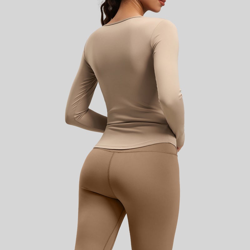 Juyitang Women's V-Neck Yoga Set with High Waist Tummy Control - Image 4