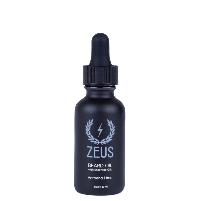 ZEUS Natural Beard Oil Premium Conditioning Beard Oil to Soften Beard Mustache MADE IN USA Verbena Lime 1 oz