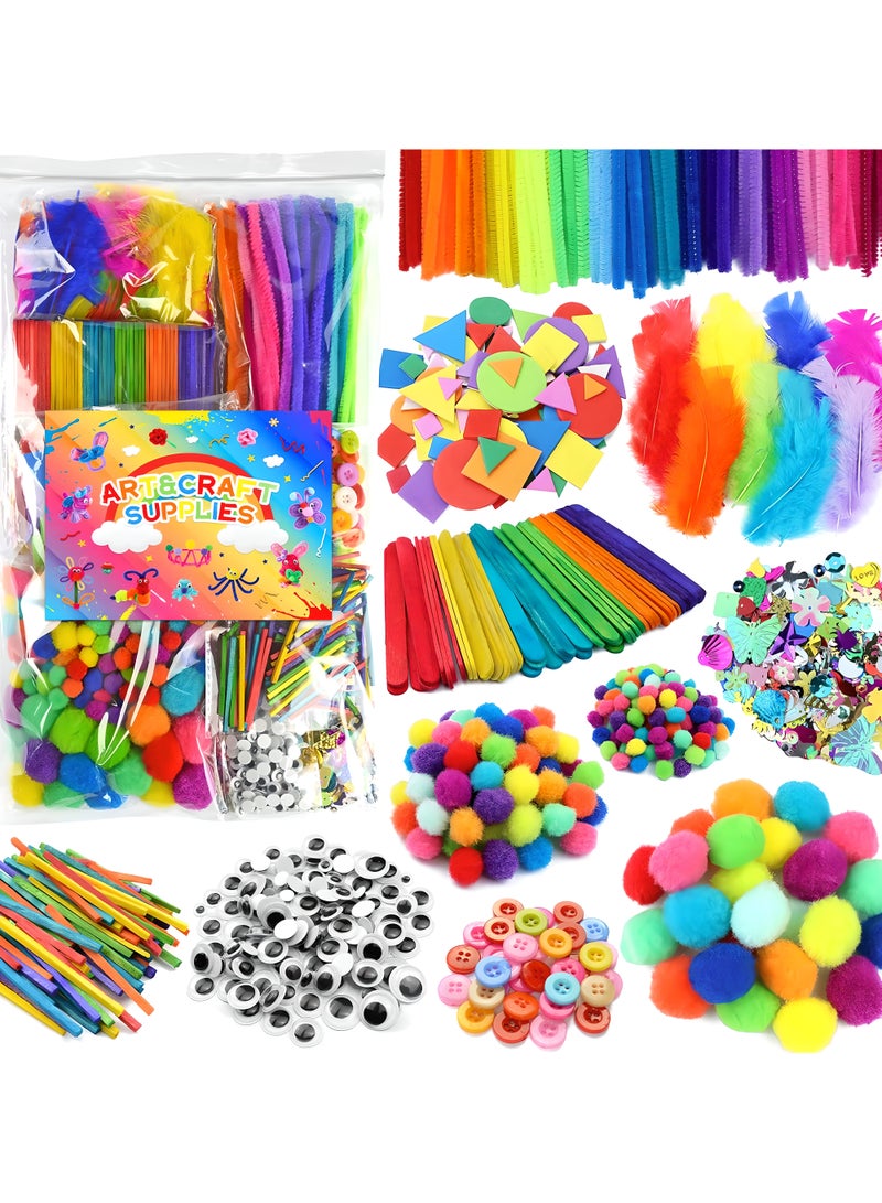 LIXADA 1000+Piece Mega Arts and Craft Colorful Supplies Jar Kit For Kids, Special Gift for Youngsters and Adults, Educational Party Favor for Birthday, Special Festival - Assorted Colorful Toys, Gift for Kids Age 3+  - Image 1