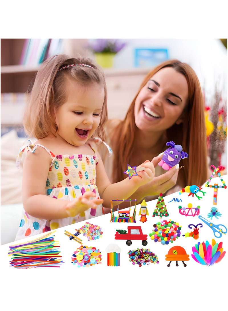 LIXADA 1000+Piece Mega Arts and Craft Colorful Supplies Jar Kit For Kids, Special Gift for Youngsters and Adults, Educational Party Favor for Birthday, Special Festival - Assorted Colorful Toys, Gift for Kids Age 3+  - Image 2