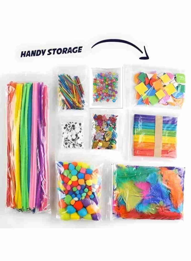 LIXADA 1000+Piece Mega Arts and Craft Colorful Supplies Jar Kit For Kids, Special Gift for Youngsters and Adults, Educational Party Favor for Birthday, Special Festival - Assorted Colorful Toys, Gift for Kids Age 3+  - Image 3
