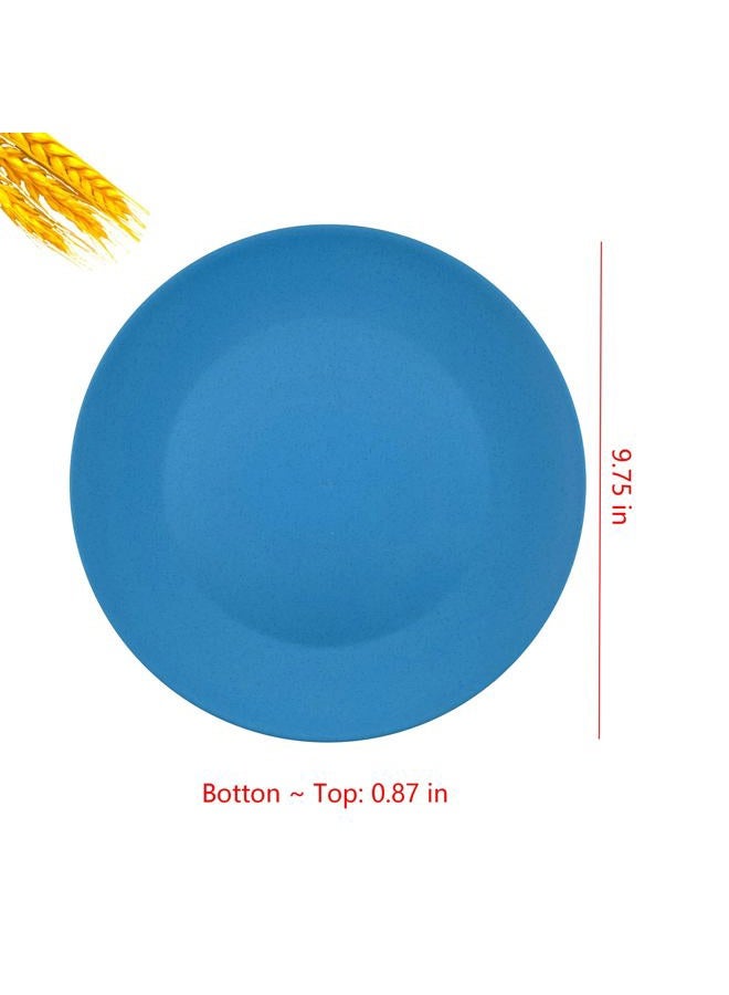WEXINHAO 10 inch Wheat Straw Plates, Unbreakable Flat Dinner Plates Set of 8, BPA Free Dishwasher & Microwave Safe Reusable Salad Plates, Camping Plates for Kids Kitchen (4 Color) - Image 4