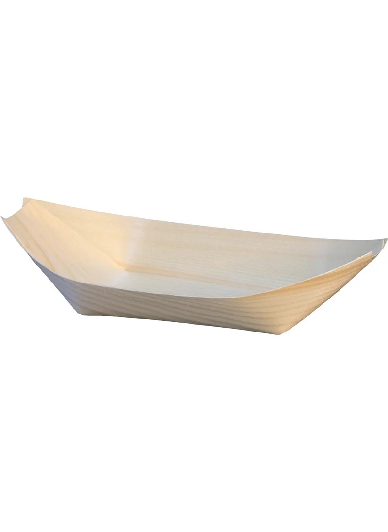Ambalaj Pazarı Packaging Market Wooden Boat Plate 6,5x17 Cm - 50 Pieces