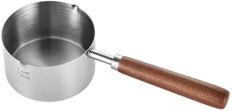 BinaryABC Mini Sauce Pan Cooking Pot, Stainless Steel with Pour Spout, 250ml - Image 1