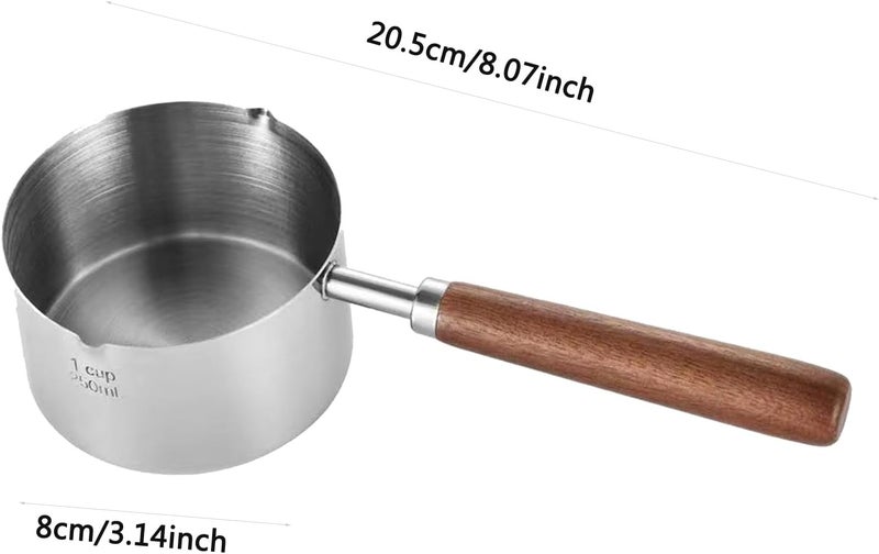 BinaryABC Mini Sauce Pan Cooking Pot, Stainless Steel with Pour Spout, 250ml - Image 2