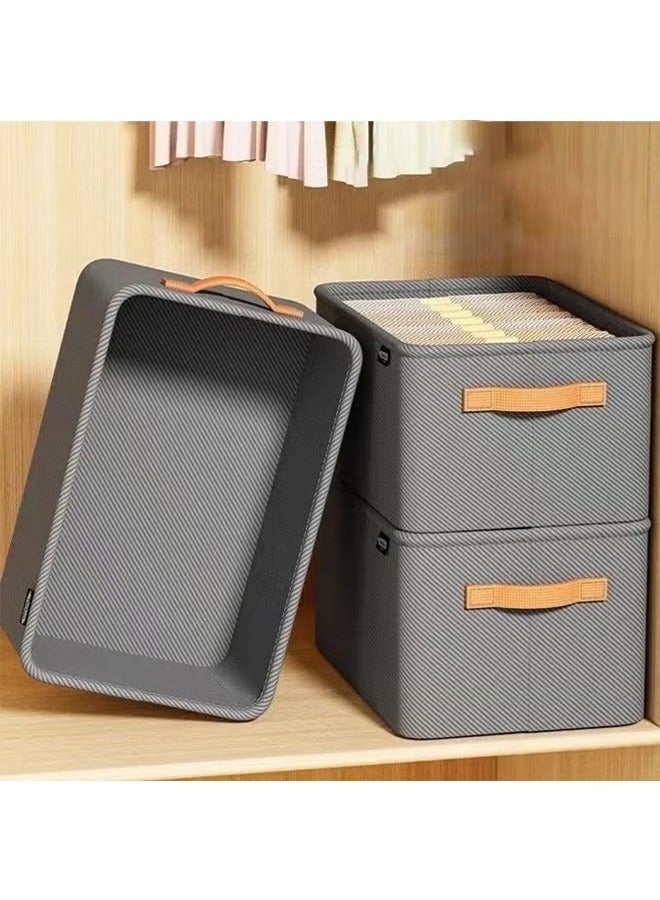 Fabric Storage Box, Cube Closet Storage Organize, Packed Bedroom Clothes Storage Organization Box, Collapsible Fabric Storage Cubes Organizer with Carrying Handles Thickened Steel Frame, Storage Bins Organizer, Multifunctional Home Cubes Baskets for Organizing Shelves Closets Clothes and Toy, 42x28x25cm, grey - Image 3