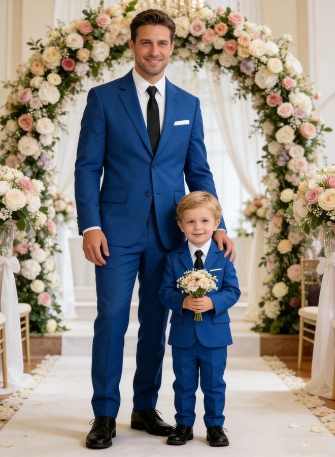 Lycody Baby Boys' Royal Blue Suits Formal Dress Suit Set 3T Toddler Boy Ring Bearer Outfit for Weddings - Image 2