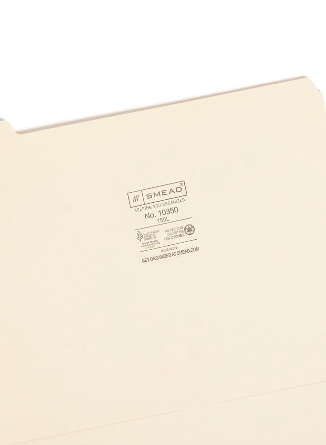 Smead File Folder, 1/5-Cut Tab, Assorted Positions, Letter Size, Manila, 100 per Box (10350) - Image 3