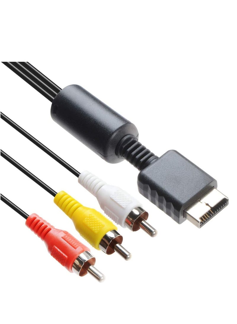 Y&D Audio Video RCA Cable Game Console Composite Accessories Connection AV for PS1 PS2 PS3 Playstation, 6FT  - Image 1