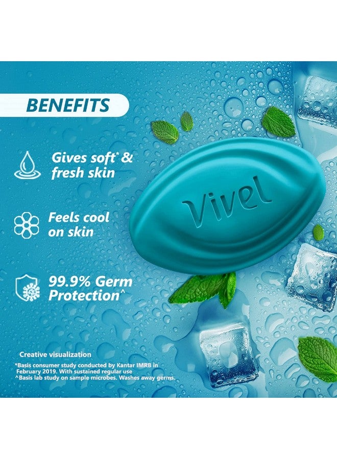 Vivel Cool Mint, Soft Fresh Skin Grade 1 Soap, 600G (150G Pack Of 4), Soap For Women & Men For Soft, Glowing & Moisurised Skin, All Skin Types - Image 3