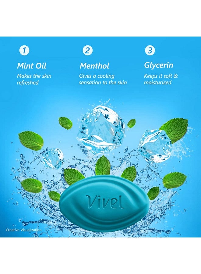 Vivel Cool Mint, Soft Fresh Skin Grade 1 Soap, 600G (150G Pack Of 4), Soap For Women & Men For Soft, Glowing & Moisurised Skin, All Skin Types - Image 4