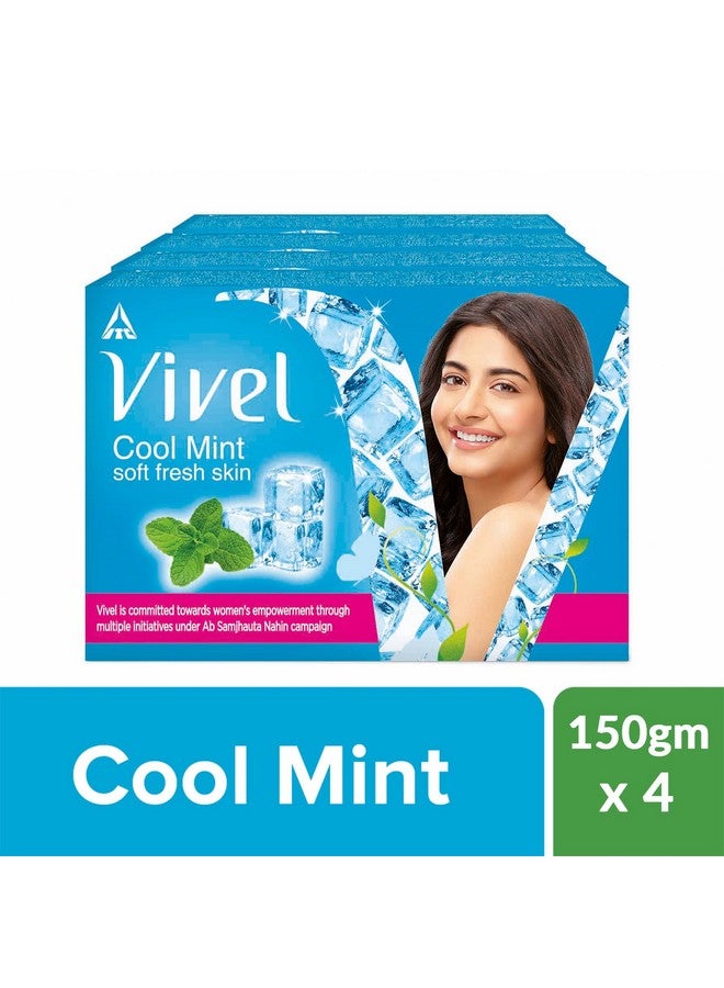Vivel Cool Mint, Soft Fresh Skin Grade 1 Soap, 600G (150G Pack Of 4), Soap For Women & Men For Soft, Glowing & Moisurised Skin, All Skin Types - Image 2