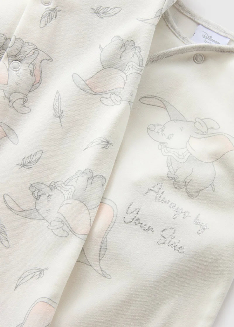 Matalan Disney 2 Pack Baby Cream Dumbo Sleepsuits