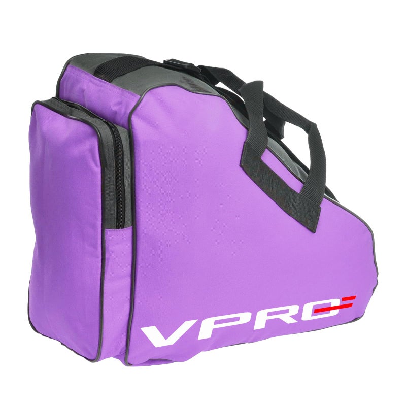 VPRO Adjustable Shoulder Strap and Top Handle Oxford Cloth Bag for Carrying Roller and Ice Skates Kids and Adults Purple - Image 2