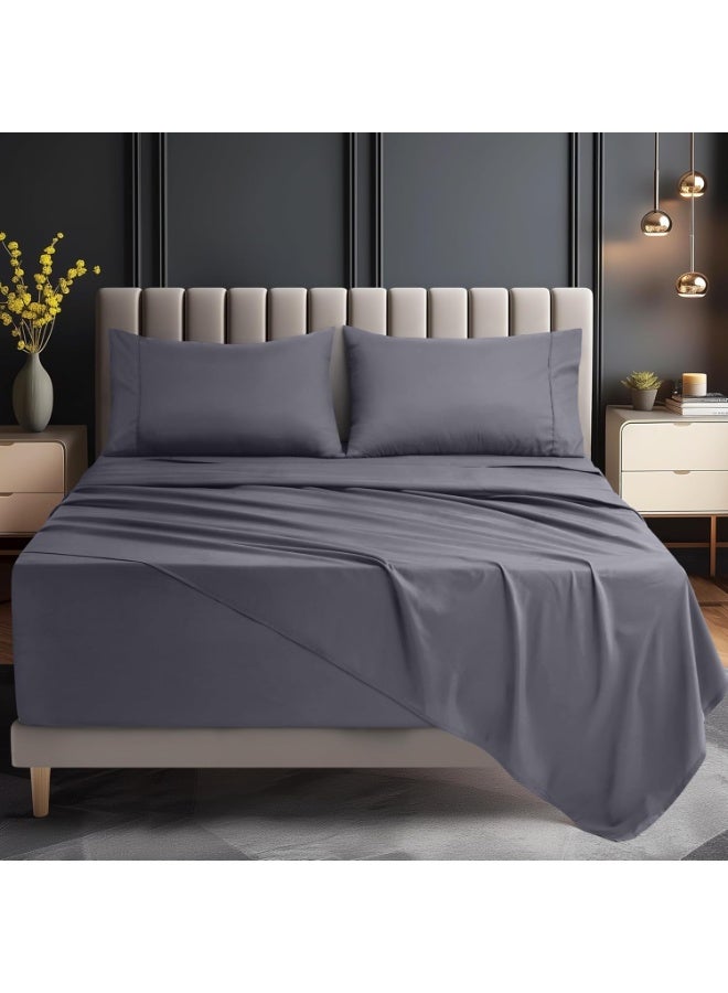 Utopia Bedding Deep Pocket Queen Sheet Set â€“ Fits Mattresses Up to 21 inches â€“ Cooling, Soft & Breathable â€“ Oeko-Tex 4 Piece Bed Sheets (Grey) - Image 2