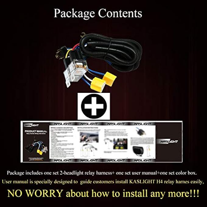 KASLIGHT Toyota Headlight Relay H4 Harness Kit  1Set 2 H6054 Wiring For 9597 Tacoma 8895 Pickup  Fix Dual Ground Problem - Image 3