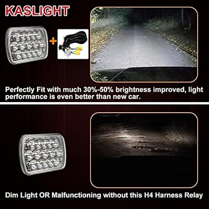 KASLIGHT Toyota Headlight Relay H4 Harness Kit  1Set 2 H6054 Wiring For 9597 Tacoma 8895 Pickup  Fix Dual Ground Problem - Image 2