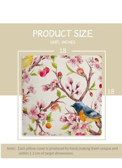 Generic Spring Floral Linen Pillowcase, a Set of 4 Pillowcases for Sofa Sofa Living Room, Home Decor Sofa Digital Printing Home Furnishing Cushion Cover  - Image 4