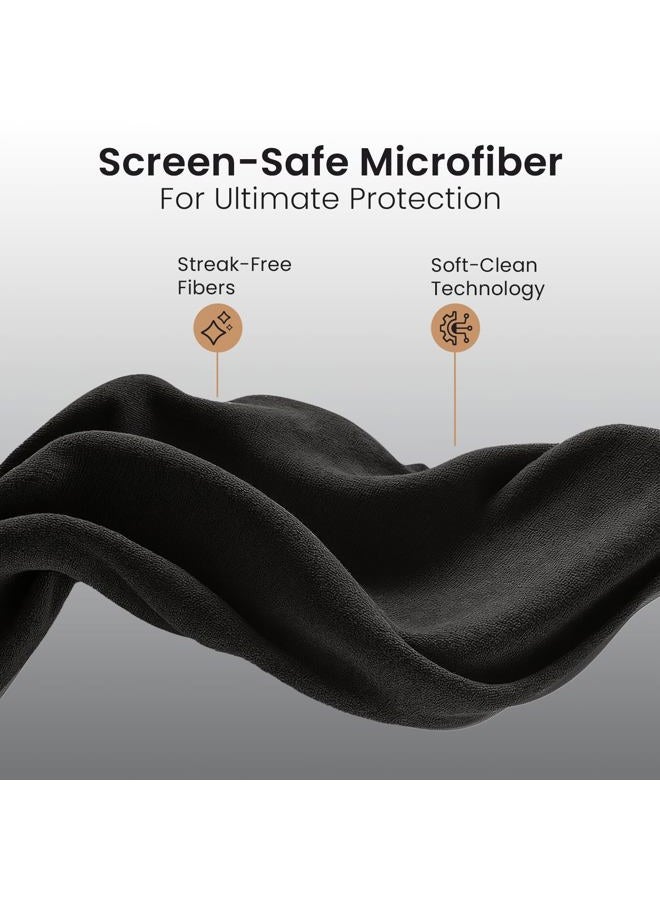 EVEO Glasses Cleaning Cloth - (6 Pack) Lens Cleaning Cloth Glasses Cleaner - Microfiber Cloth for Glasses Microfiber Cloth Eyeglass Cleaner, Screen Cleaner, Camera, Eyeglasses, VR/AR -Black & Blue - Image 3