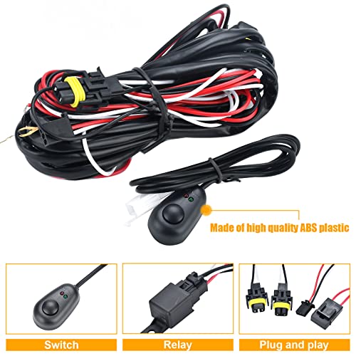 Lochnchn LED Fog Light Wiring Kit Fog Light with Lamp Bracket Wires Switch Compatible with Dodge Ram 2500 3500 2019-2022 Fog Lamp Replaces 68273291AB CH2592158 68273292AB CH2593158 - Image 4