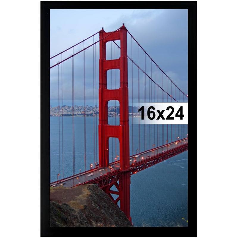 BESCRCL 16x24 Frame Wall Hanging Photo Frame 16 x 24 Poster FrameBlack 1 Pack