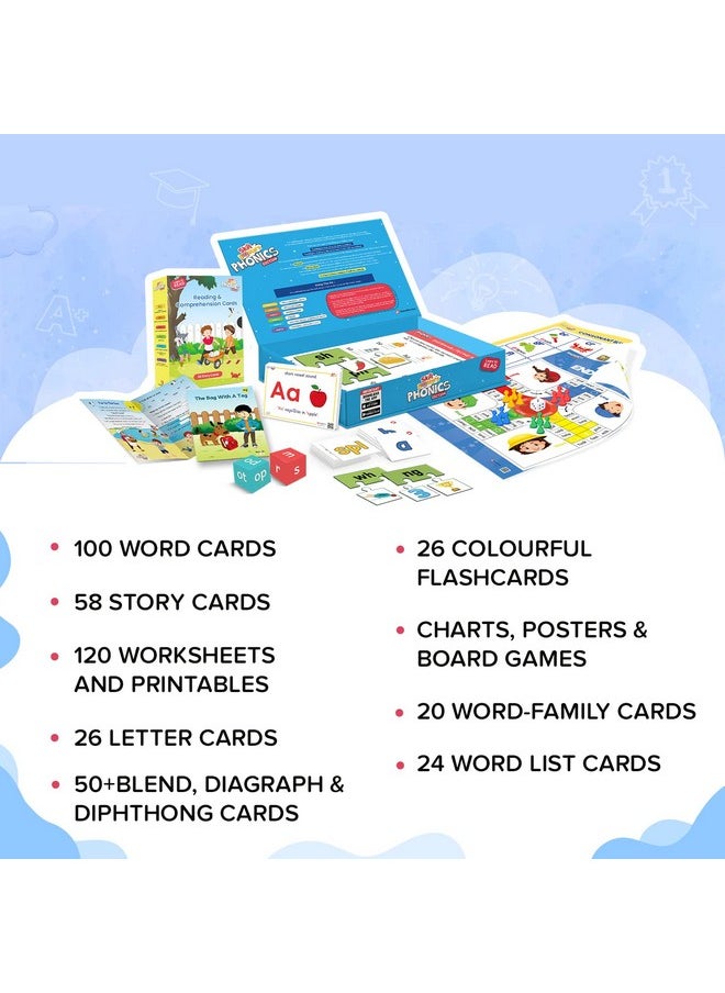 ClassMonitor ClassMonitor Phonics Learning Kit with Free Mobile App | 26 Alphabet Flashcards with 100+ Sight Words Flashcards | 24+ Long & Shot Vowel Worksheets | for Kids, Children's Boys Girls Age 3 Years  - Image 3