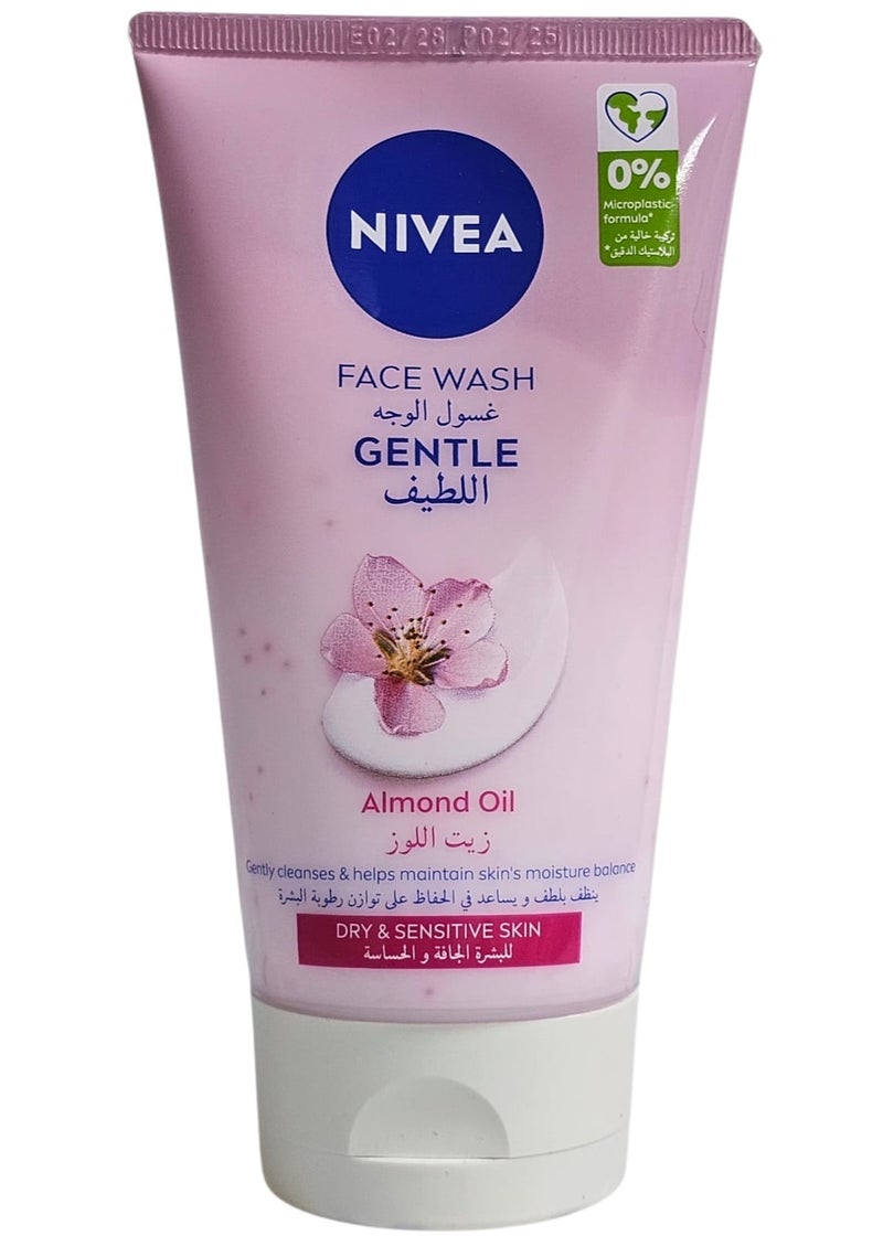 Nivea Gentle Face Wash with Almond Oil for Dry and Sensitive Skin, 150ml