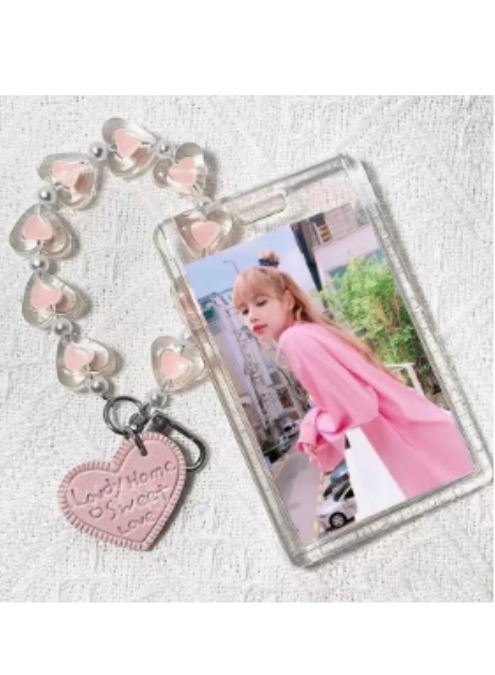 Generic Blackpink Lisa Cute Heart Acrylic ID Card Holder  - Image 1