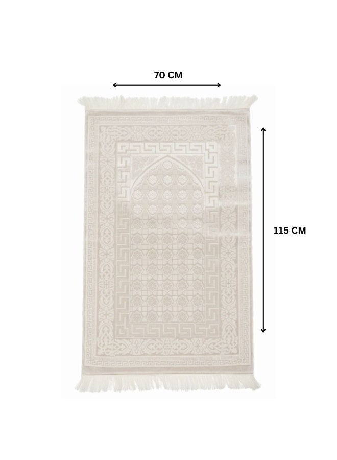 Museum Memory Foam Prayer Mat Safaa. Velvet Comfortable Prayer Rug. Elegant Essential Design Sajadah with Foam. - Image 4