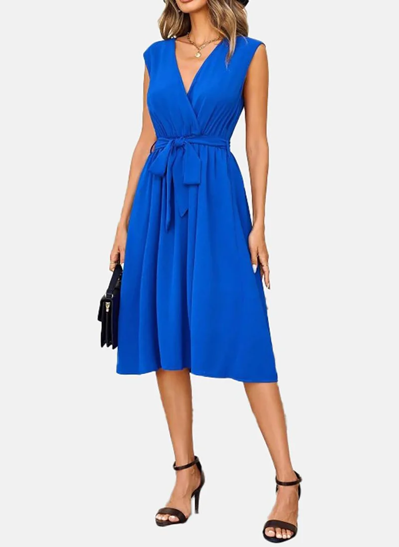 YUNIQEE V-Neck Belted Dress