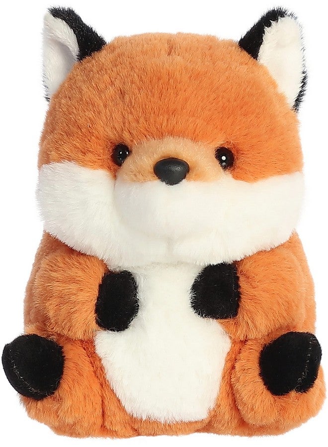 Aurora® Round Rolly Pet™ Finley Fox™ Stuffed Animal - Adorable Companions - On-The-Go Fun - Orange 5 Inches - Image 1