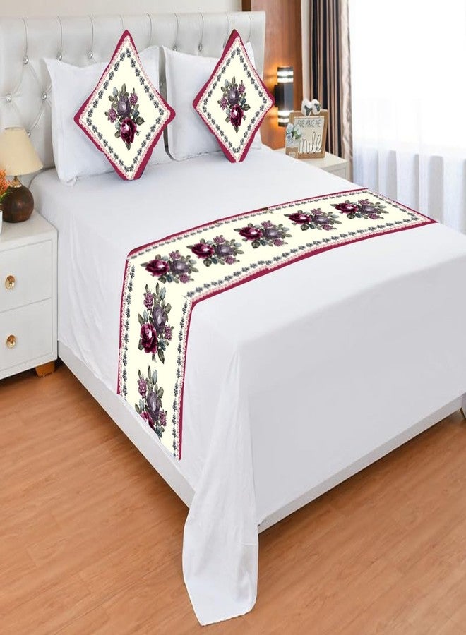 EXOTICE A Cube Luxury Solutions-Elegant Bed Runner with Matching Cushion Covers - Crafted for Comfort and Class- Decorative Set for Bedrooms, Hotel Rooms & Guest Rooms