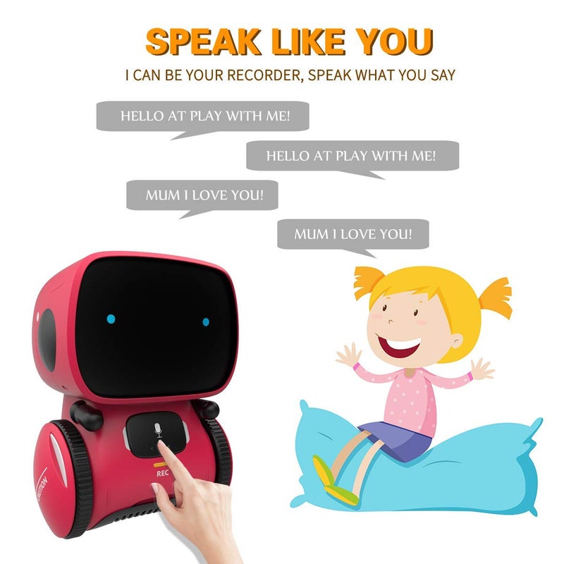 98K Kids Robot Toys for Girls and Boys, Voice Control and Touch Sensor Interactive Smart Talking Robots Intelligent Partner and Teacher with Singing, Dancing, Repeating, Toy Gifts for Kid Age 3 and Up - Image 4