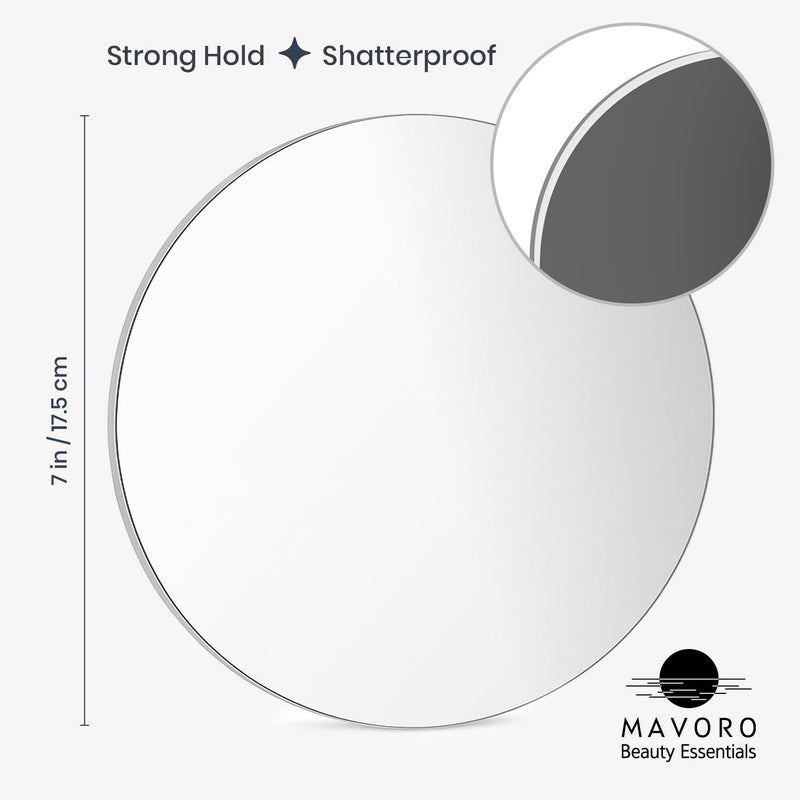 Mavoro 7" Magnetic Locker Mirror Round | Acrylic - Unbreakable | Sleek Frameless | Glassless Safety Kids Mirror | Suitable for School lockers, Refrigerators, Locker Accessories, Office cabinets - Image 2