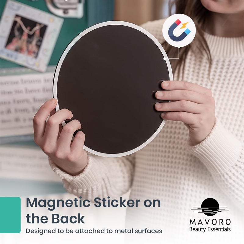 Mavoro 7" Magnetic Locker Mirror Round | Acrylic - Unbreakable | Sleek Frameless | Glassless Safety Kids Mirror | Suitable for School lockers, Refrigerators, Locker Accessories, Office cabinets - Image 3