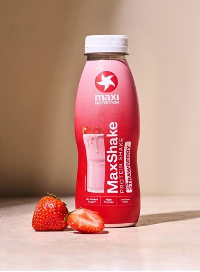 Maxi Nutrition MaxShake Protein Milk Shake Strawberry Flavour| With 25g Of High Protein | Lactose Free | No Added Sugar | No Artificial Colour & Flavour 330ml - Image 3