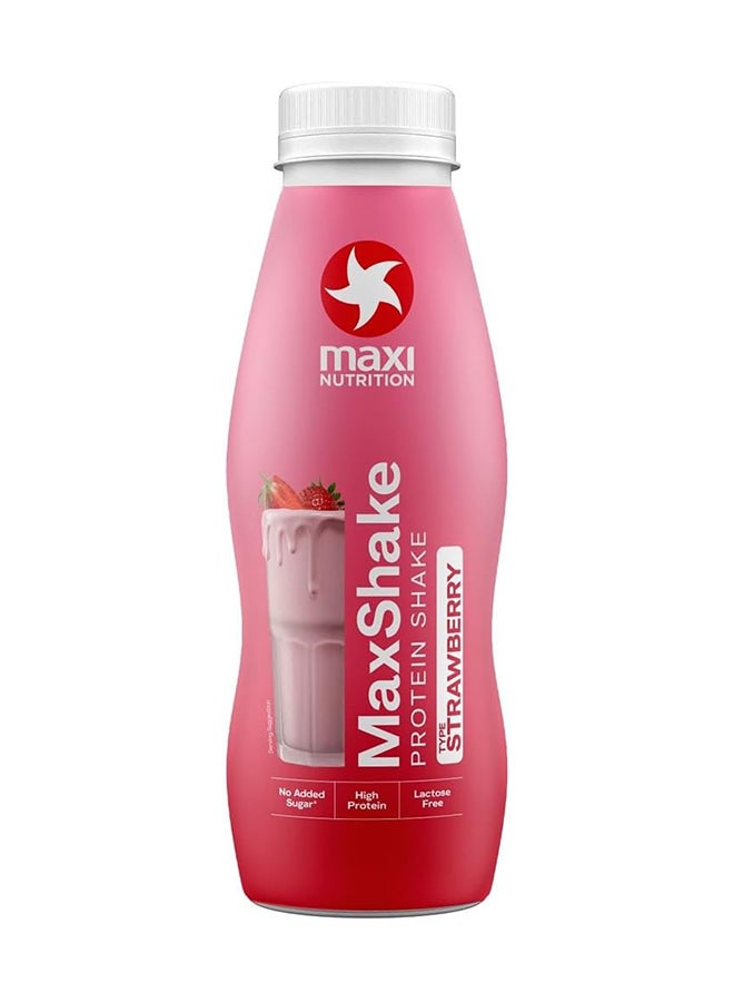 Maxi Nutrition MaxShake Protein Milk Shake Strawberry Flavour| With 25g Of High Protein | Lactose Free | No Added Sugar | No Artificial Colour & Flavour 330ml - Image 1